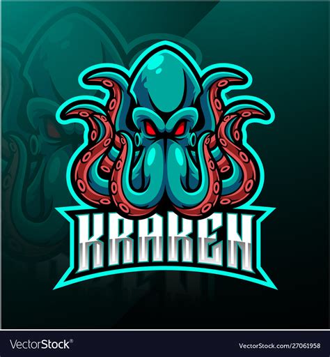Kraken Octopus Sport Mascot Logo Design Royalty Free Vector