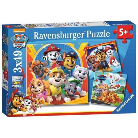 Patpatrouille Puzzles 3x49 Pieces Prets A Secourir Ravensburger