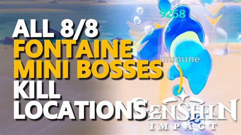 All Fontaine Mini Bosses Kill Locations Genshin Impact YouTube