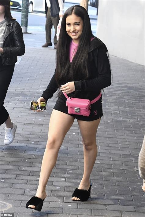 british pop sensation mabel shows off her trim pins in tiny shorts and fluffy