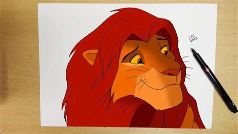 How To Draw Simba Step By Step The Lion King Youtube