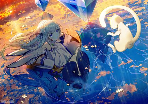 Re, or d (musical note), the second note of the musical scale in fixed do solfège. Wallpaper : illustration, long hair, anime girls, water ...