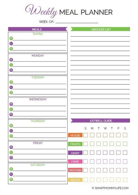 2020 Free Printable Weekly Meal Planner With Grocery List ...