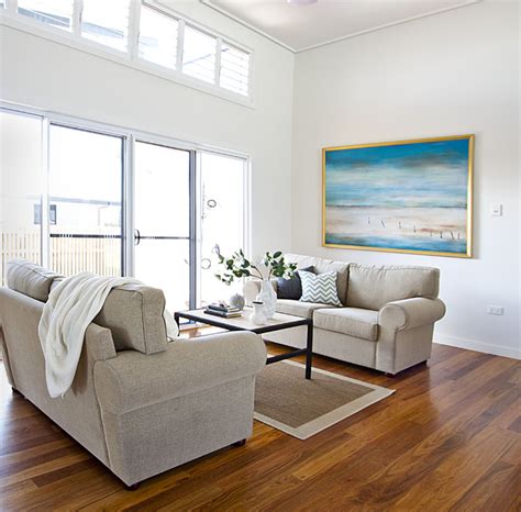 Contemporary Coastal Home Beach Style Living Room