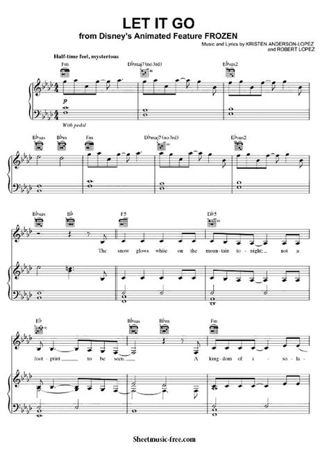 Let It Go Sheet Music Frozen Let It Go Piano Sheet Music ♪ Smf Piano