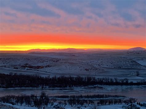 Montana Sunrise January 1st Near Great Falls Rmontana