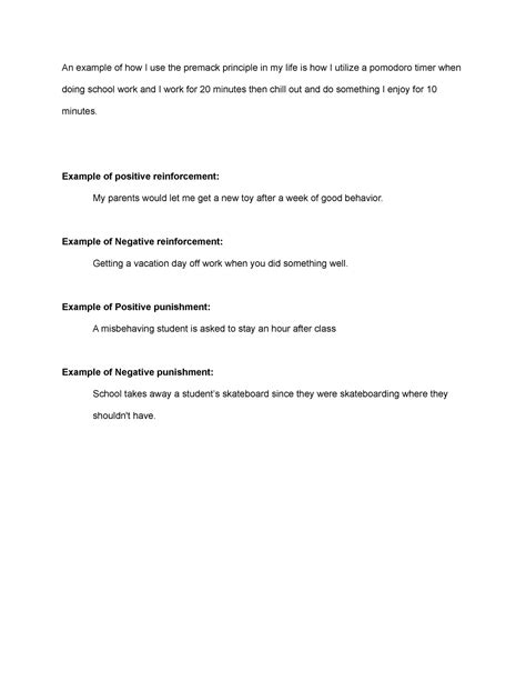Psychology 101 Reinforcement Punishment Notes - An example of how I use
