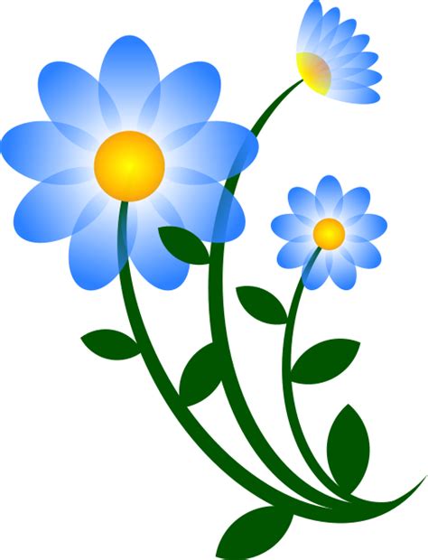Blue Flowers Clip Art Image Clipsafari