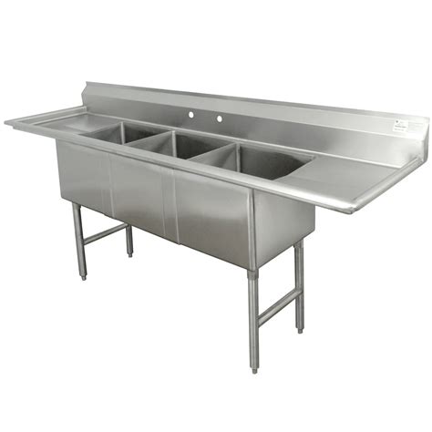 Advance Tabco Fc 3 2030 20rl Three Compartment Stainless Steel