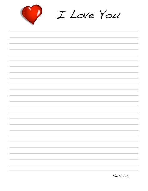 Free Printable Love Letter Template
