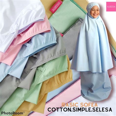 New Telekung Budak Cotton Simple Sofea Maryam 1 Tahun 12 Tahun