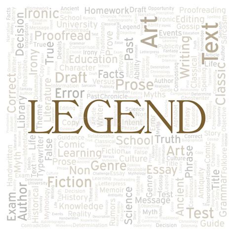 Legend Typography Word Cloud Create With The Text Only Stock