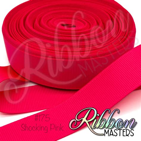 175 Shocking Pink Solid Color Grosgrain Ribbon Ribbon Masters