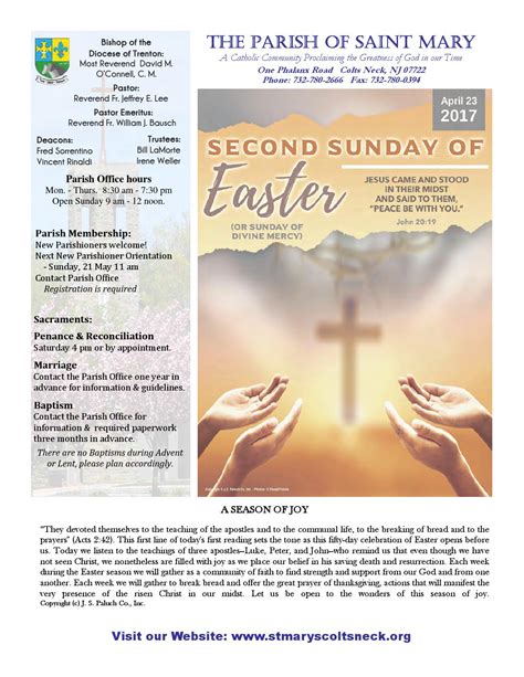 April 23 2017 Bulletin By The Parish Of Saint Mary Issuu