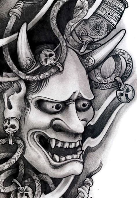 Black and grey hannya mask. UeoTattoo | Rebel6 | Japanese tattoo, Japanese tattoo ...