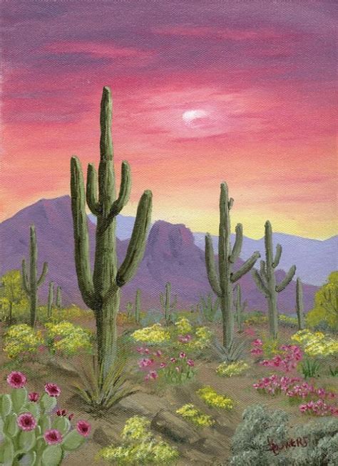 Desert Sunsetssouthwest Paintings Arizona Landscapes By Brenda Bowers