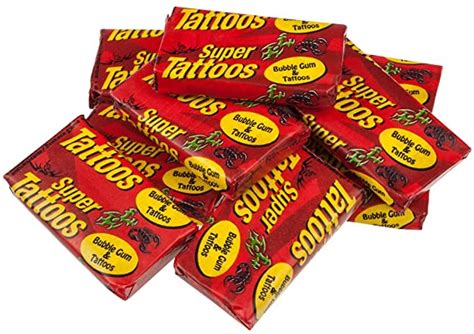 Buy Super Tattoos Bubblegum 50 Pieces Online Lolly Warehouse