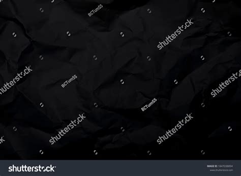 Black Crumpled Paper Texture Background Black Stock Photo 1847038894