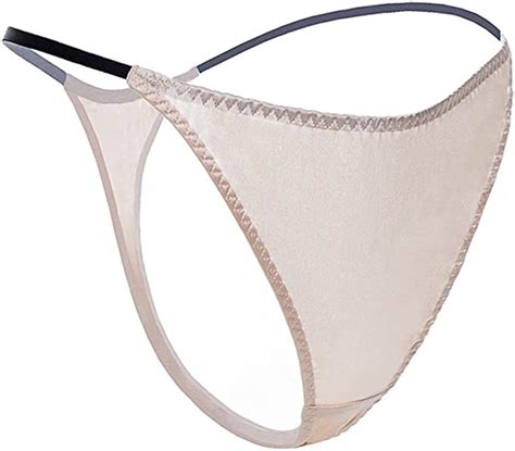 Silriver Womens Silk Satin Panties Thong Sexy G String Thongs T Back Satin Bikini Underwear S Xl