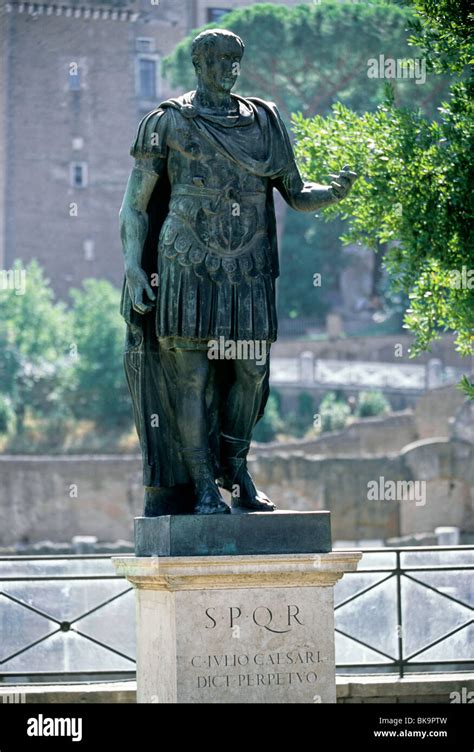 Bronze Statue Of Emperor Julius Caesar Caesars Forum Via Dei Fori