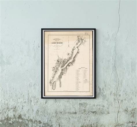 1855 Map New Yorkgeorge Laketopographical Sketch Of Lake George