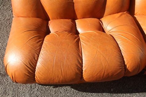 Mimo Modular Sofa Rino Maturi 1970 Cognac Leather Italian Design