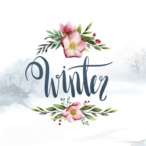 Winter Watercolor Calligraphy Typography Vector Download Free Vectors