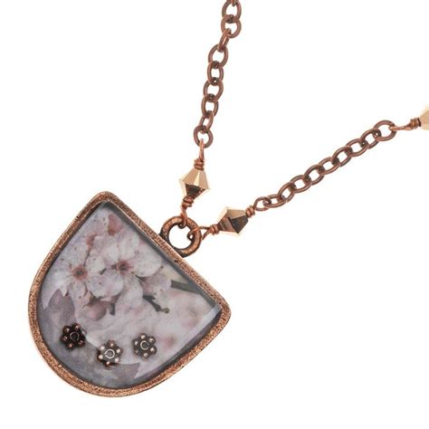 Retired Sakura Shine Necklace Necklace Copper Necklace Oval Pendant