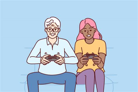 60 old man playing video games stock illustrations royalty free vector graphics and clip art
