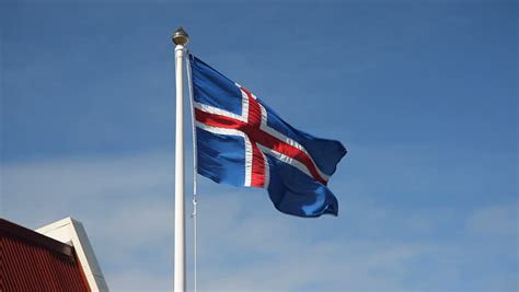 Maybe you would like to learn more about one of these? Icelandic Flag In Strong Wind. It Is Is Blue, White And ...