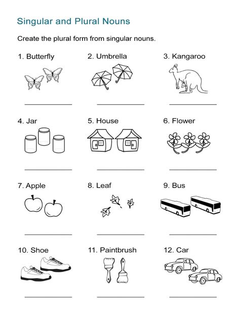 Some are used as singular nouns, and some are used as plural nouns. Singular and Plurals worksheet