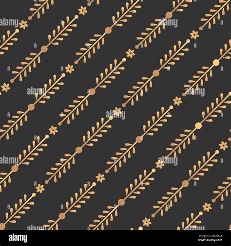 Gold Floral Seamless Pattern Abstract Limitless Dark Background