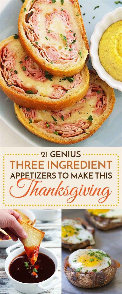 The Cover Of 21 Genius Three Ingredient Appetizers To Make This