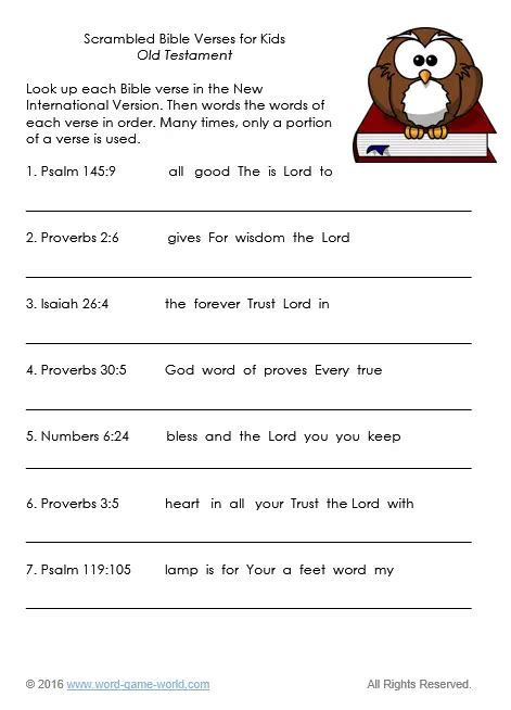 Finish The Verse In These Fun Free Bible Worksheets For Kids