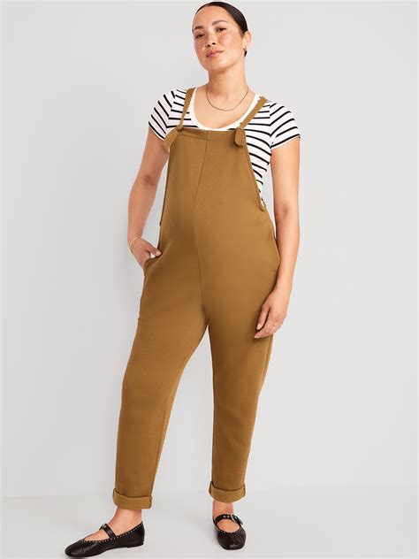 maternity knotted strap fleece overalls old navy