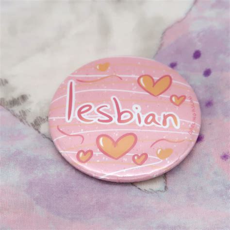 Lesbian Badge Button Kawaii LGBTQ Etsy