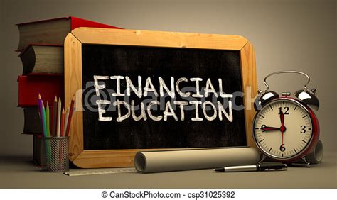 Stock Illustration Of Financial Education Handwritten By White Chalk On