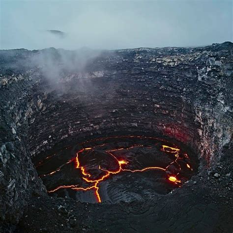 The Crater Of Erta El Volcano In The Northern Ethiopia Contains A