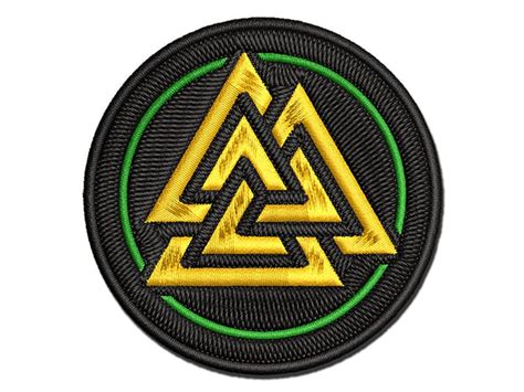 Valknut Symbol Viking Multi Color Embroidered Iron On Patch Etsy