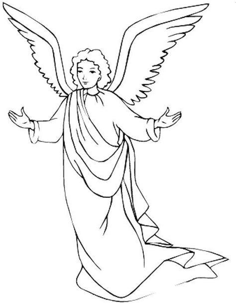 Angel prays on his knees hand drawn vector llustration realistic sketch. Free Printable Angel Coloring Pages For Kids