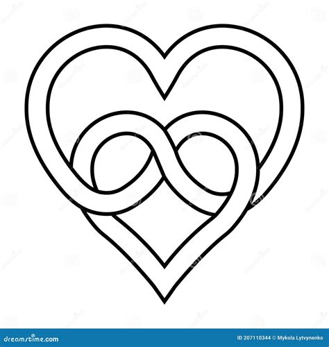 Knot Two Hearts Symbol Of Eternal Love Vector Sign Of Infinite Love