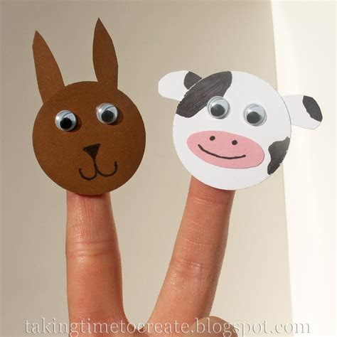 Taking Time To Create Paper Animal Finger Puppets
