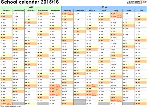 Template 1 School Year Calendars 201516 As Word Template Landscape