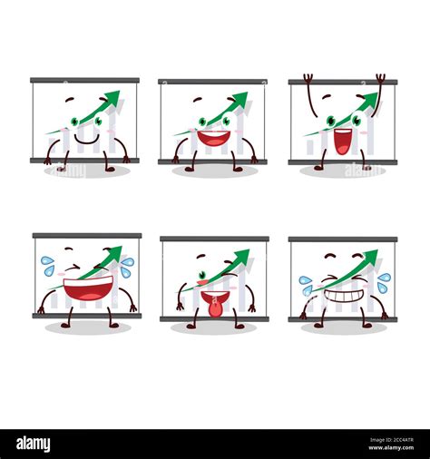 Cartoon Character Of Chart Going Up With Smile Expression Stock Vector