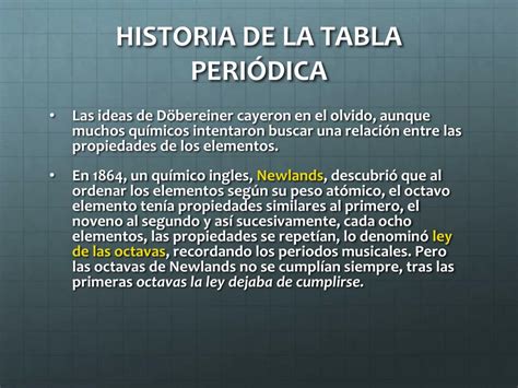 Ppt Historia De La Tabla PeriÓdica Y Los Elementos Powerpoint