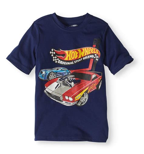 Hot Wheels - Boys' Original Stunt Brand Graphic T-Shirt - Walmart.com - Walmart.com