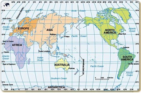 Free Printable World Map With Longitude And Latitude In Pdf Blank