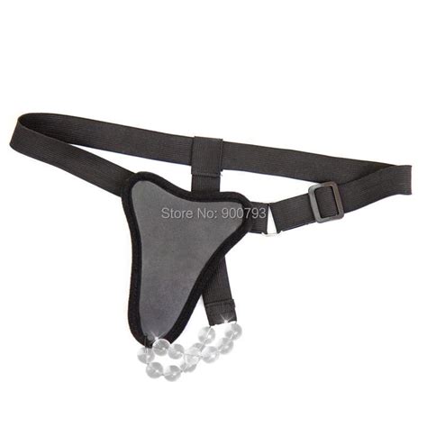 kinky waist harness double crotch beads strings panties female massage underwear brief thong