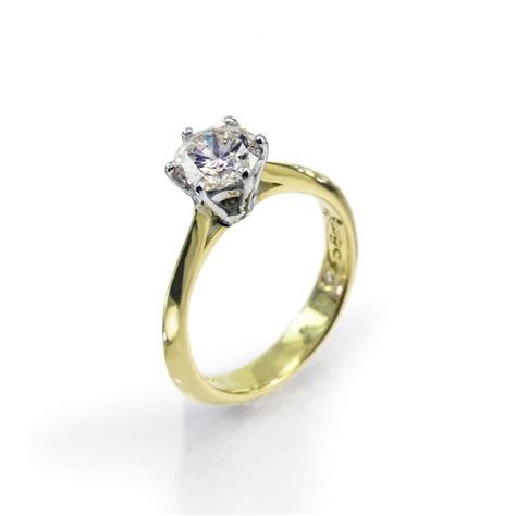 Platinum 18ct rose gold 18ct yellow gold 18ct white gold. 18ct Yellow Gold Classic 1ct Diamond Engagement Ring