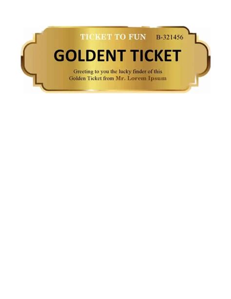 8 Free Golden Ticket Templates